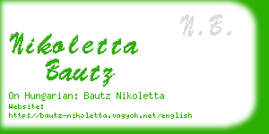 nikoletta bautz business card